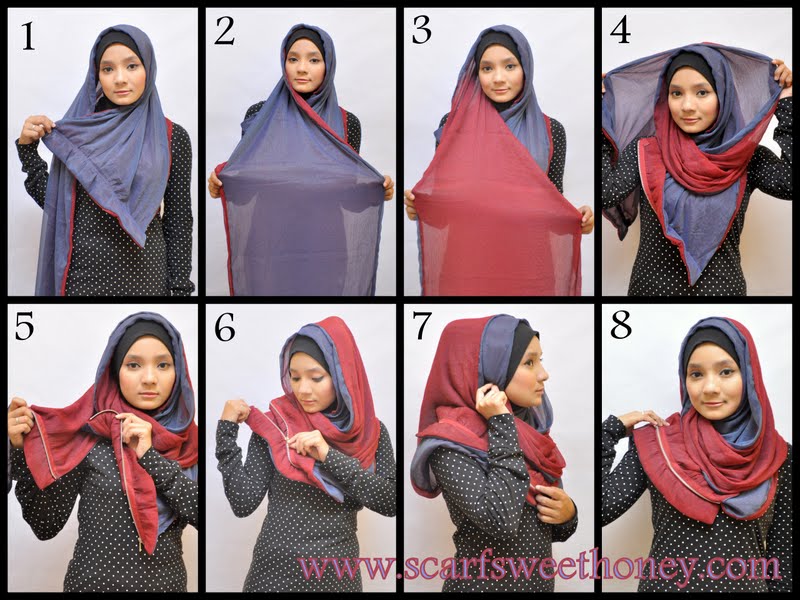 Vidio Cara Memakai Hijab 2 Warna Yg Cantik